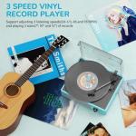 Sky Blue Vinyl Record Player with Bluetooth Speakers