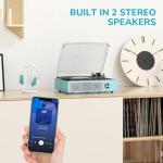 Sky Blue Vinyl Record Player with Bluetooth Speakers