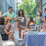 Sky Blue Vinyl Record Player with Bluetooth Speakers