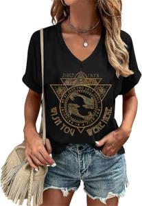 Vintage Women’s Rock Band V-Neck T-Shirt