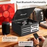 10-in-1 Vinyl Record Player with Bluetooth and Speakers