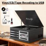 10-in-1 Vinyl Record Player with Bluetooth and Speakers