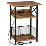 Vinyl Record Player Stand with Charging Station