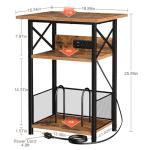 Vinyl Record Player Stand with Charging Station