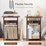 Vinyl Record Player Stand with Charging Station