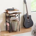 Vinyl Record Player Stand with Charging Station