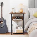 Vinyl Record Player Stand with Charging Station