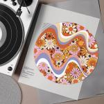 Hippie Flowers Turntable Mat for Enhanced Sound