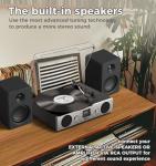 MANGOSTAN Bluetooth Vinyl Record Player with Speakers