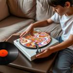 Hippie Flowers Turntable Mat for Enhanced Sound