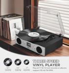 MANGOSTAN Bluetooth Vinyl Record Player with Speakers