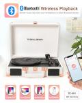 Bluetooth Vintage Suitcase Turntable with Speakers