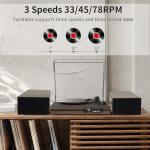 Boytone Vintage Turntable with Stereo Speakers Bundle