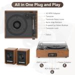 Vintage Belt-Drive Turntable with Speakers and AUX