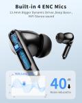 Bluetooth 5.4 Wireless Earbuds with Deep Bass