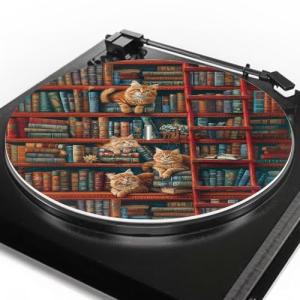 Cute Cat Turntable Mat for Vinyl Records