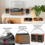 Vintage Belt-Drive Turntable with Speakers and AUX