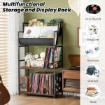 Aquzee 4-Tier Vinyl Record Storage Stand - Rustic Brown