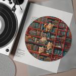 Cute Cat Turntable Mat for Vinyl Records