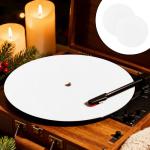 12-Inch White Felt Turntable Slipmat Set