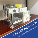 Clear Acrylic CD and Vinyl Record Storage Rack