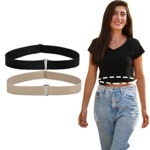 Dielianyi Adjustable Crop Tuck Bands - Black & Khaki