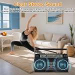 Retro Bluetooth Boombox with USB Recording