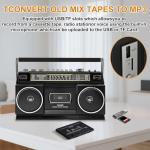 Retro Bluetooth Boombox with USB Recording