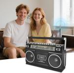 Retro Bluetooth Boombox with USB Recording