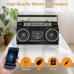 Retro Bluetooth Boombox with USB Recording