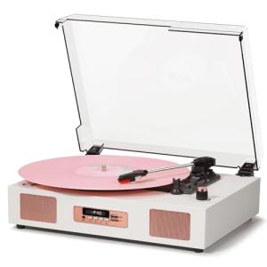 Vintage Wireless Bluetooth Vinyl Record Player with Speakers