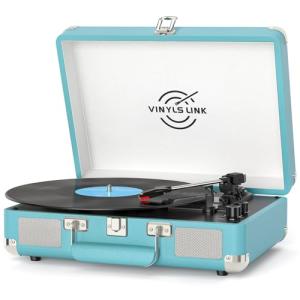 Bluetooth Portable Vinyl Record Player with Speakers