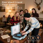 Bluetooth Portable Vinyl Record Player with Speakers