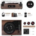 Vintage Bluetooth Wooden Turntable with Built-in Speakers