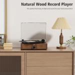 Vintage Bluetooth Wooden Turntable with Built-in Speakers