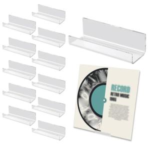PEUTIER 12-Pack Acrylic Vinyl Record Wall Shelves