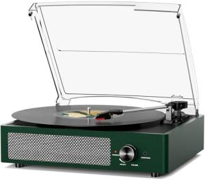 Bluetooth Turntable with Built-in Speakers - Emerald Green