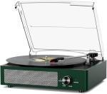 Bluetooth Turntable with Built-in Speakers - Emerald Green