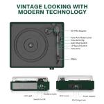 Bluetooth Turntable with Built-in Speakers - Emerald Green