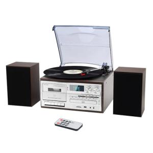 10-in-1 Bluetooth Vinyl Record Player with Speakers
