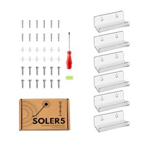 Clear Acrylic Vinyl Record Wall Mount Shelves - 6-Pack