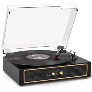 Bluetooth Vinyl Record Player with Built-in Speakers