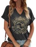 Vintage Rock Band Women's Notched V-Neck Tee