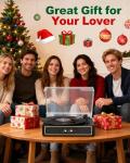 Bluetooth Vinyl Record Player with Built-in Speakers