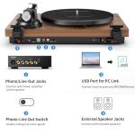 Bluetooth Turntable with Speakers and Magnetic Cartridge