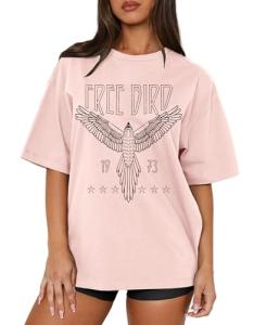 Vintage Women's Oversized Free Bird Graphic Tee
