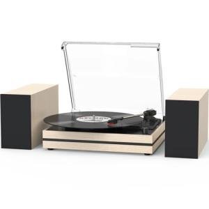 Vinyl Record Player with Dual Stereo Speakers