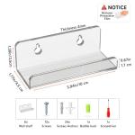 Clear Acrylic Vinyl Record Wall Mount Shelves - 6-Pack