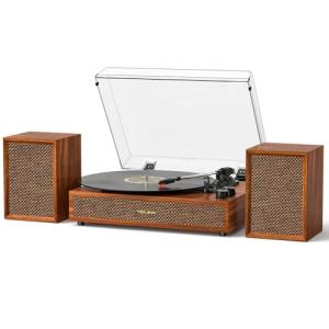Bluetooth Vintage Turntable with External Stereo Speakers