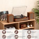 Bluetooth Vintage Turntable with External Stereo Speakers